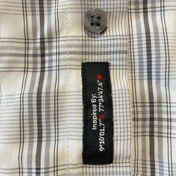 Marmot Mens Button Up Short Sleeve Shirt Size Large Black Gray Plaid Outdoor - Picture 6 of 7
